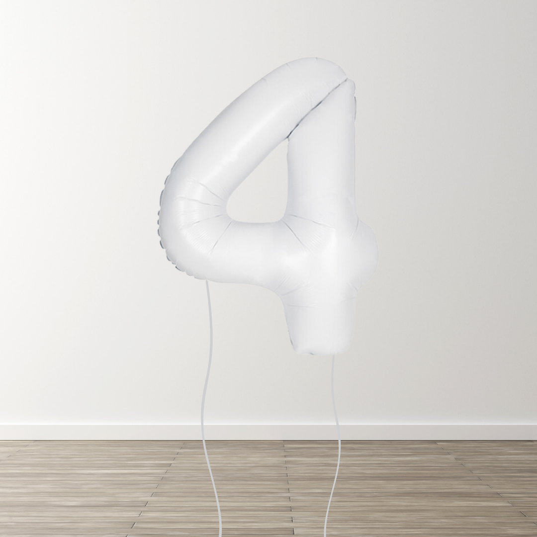 Matte White Foil Number Balloons