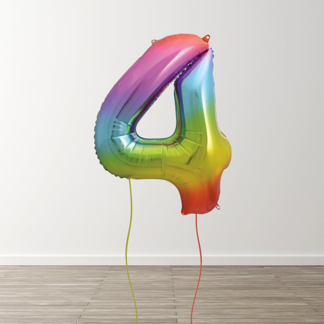 Rainbow Foil Number Balloons