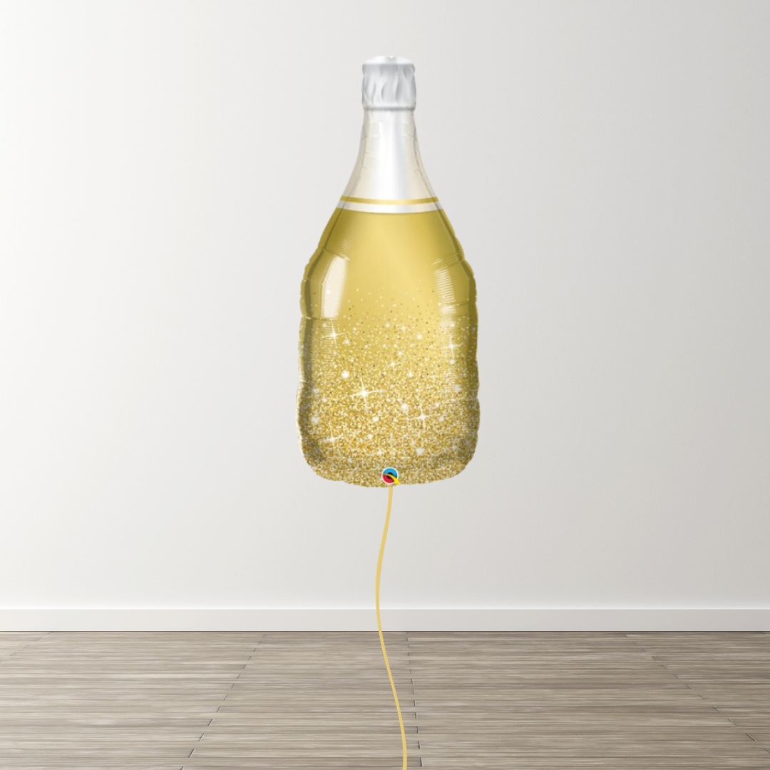 Golden Champagne Bottle 39" Supershape Balloon