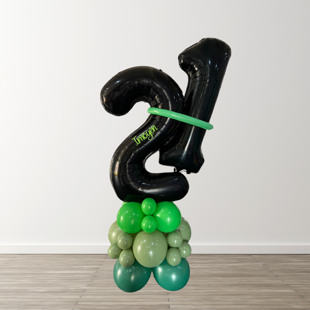 Black & Green Number Stack