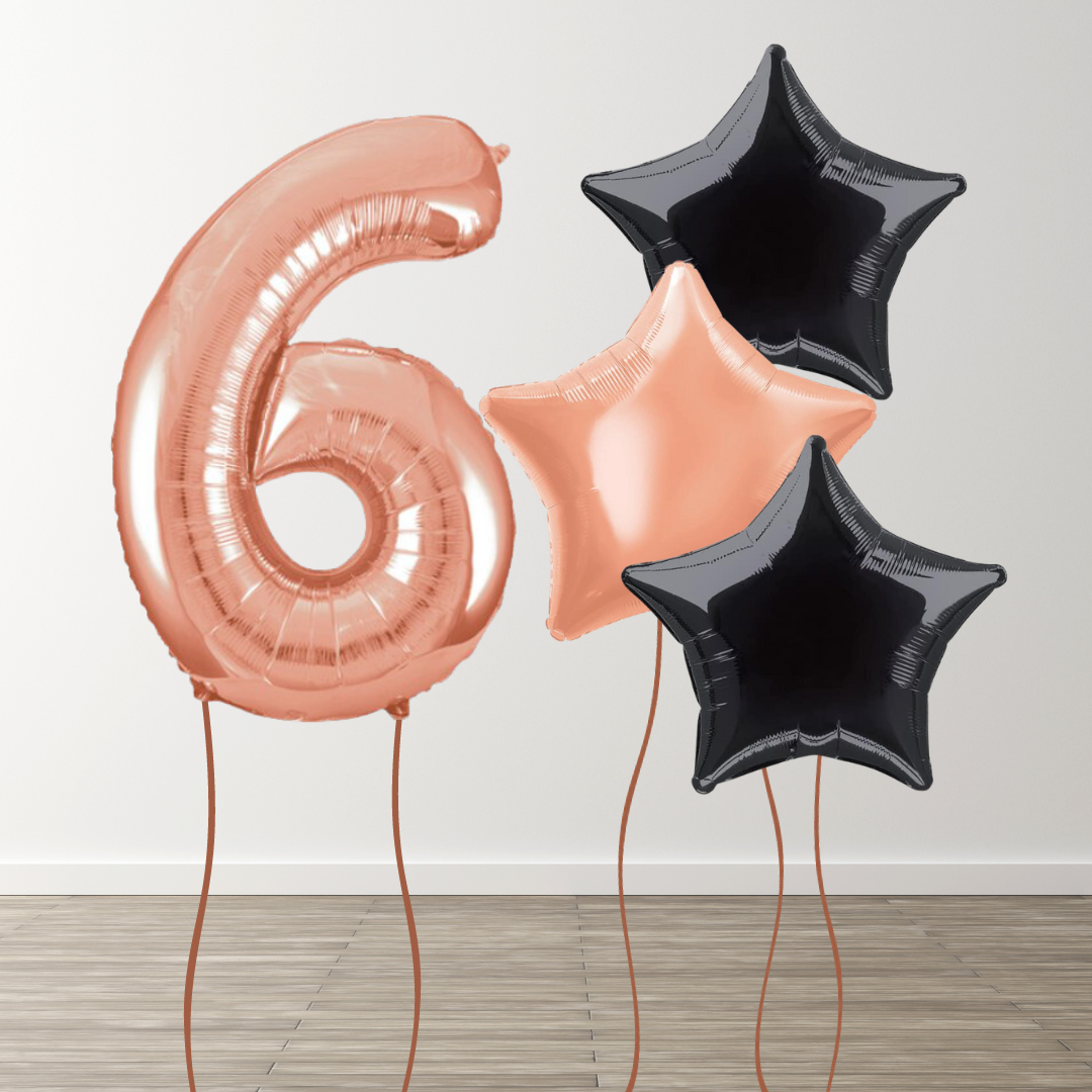 Rose Gold Foil Number Bunch