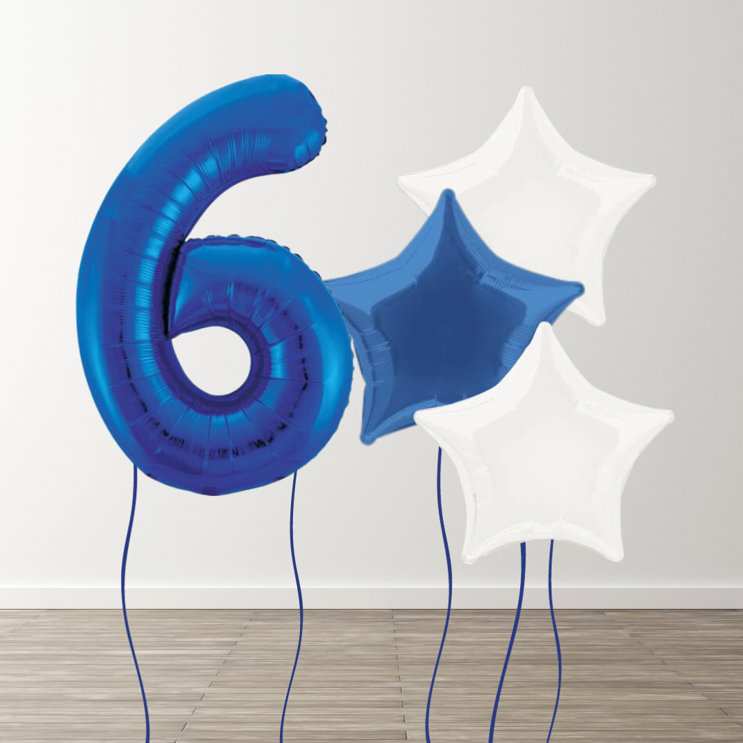 Blue Foil Number Bunch