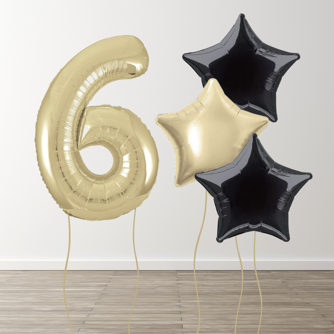 White Gold Foil Number Bunch