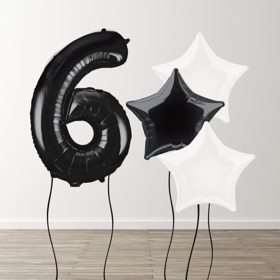 Black & White Foil Number Bunch