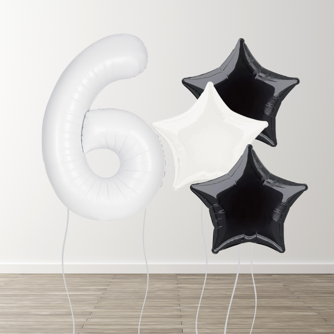 White Foil Number Bunch