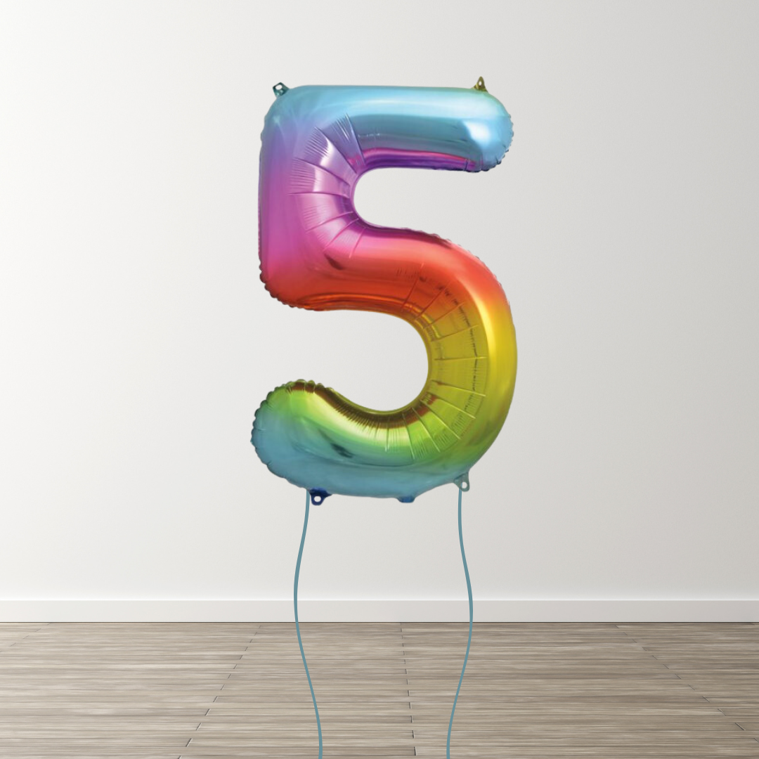 Rainbow Foil Number Balloons