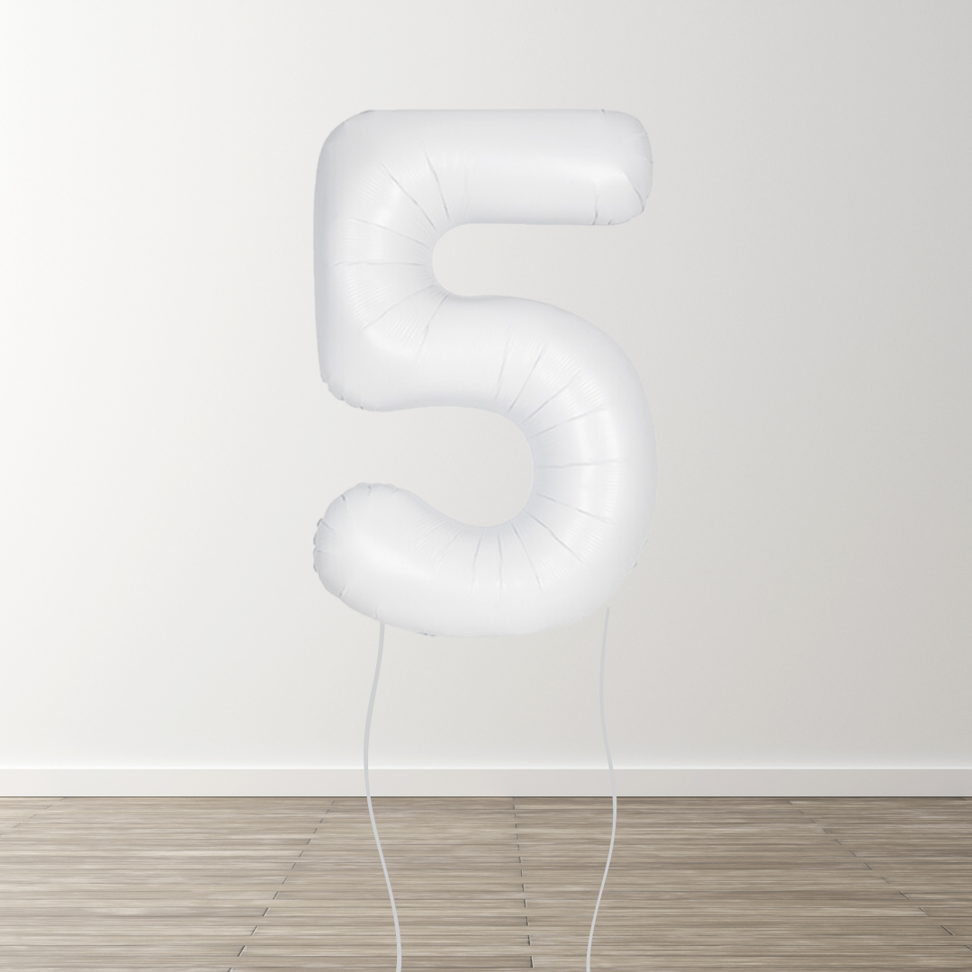 Matte White Foil Number Balloons