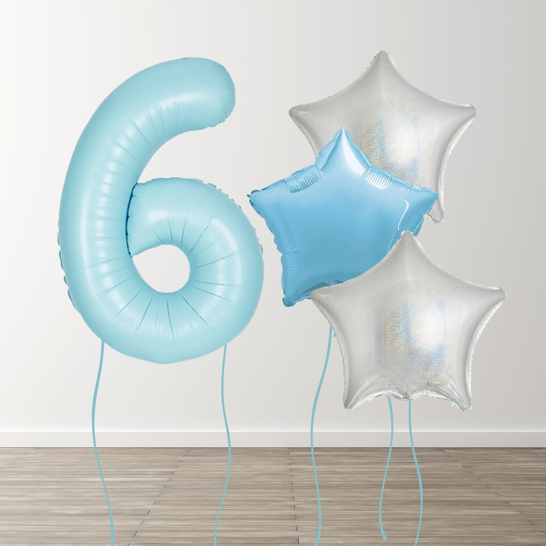 Matte Blue Foil Number Bunch