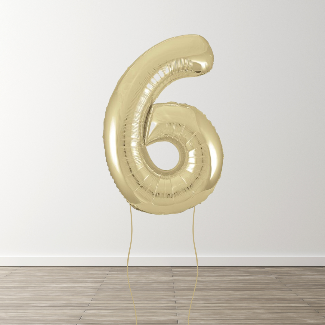 White Gold Foil Number Balloons