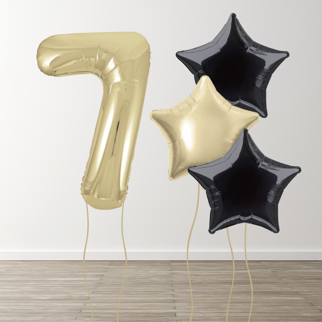 White Gold Foil Number Bunch