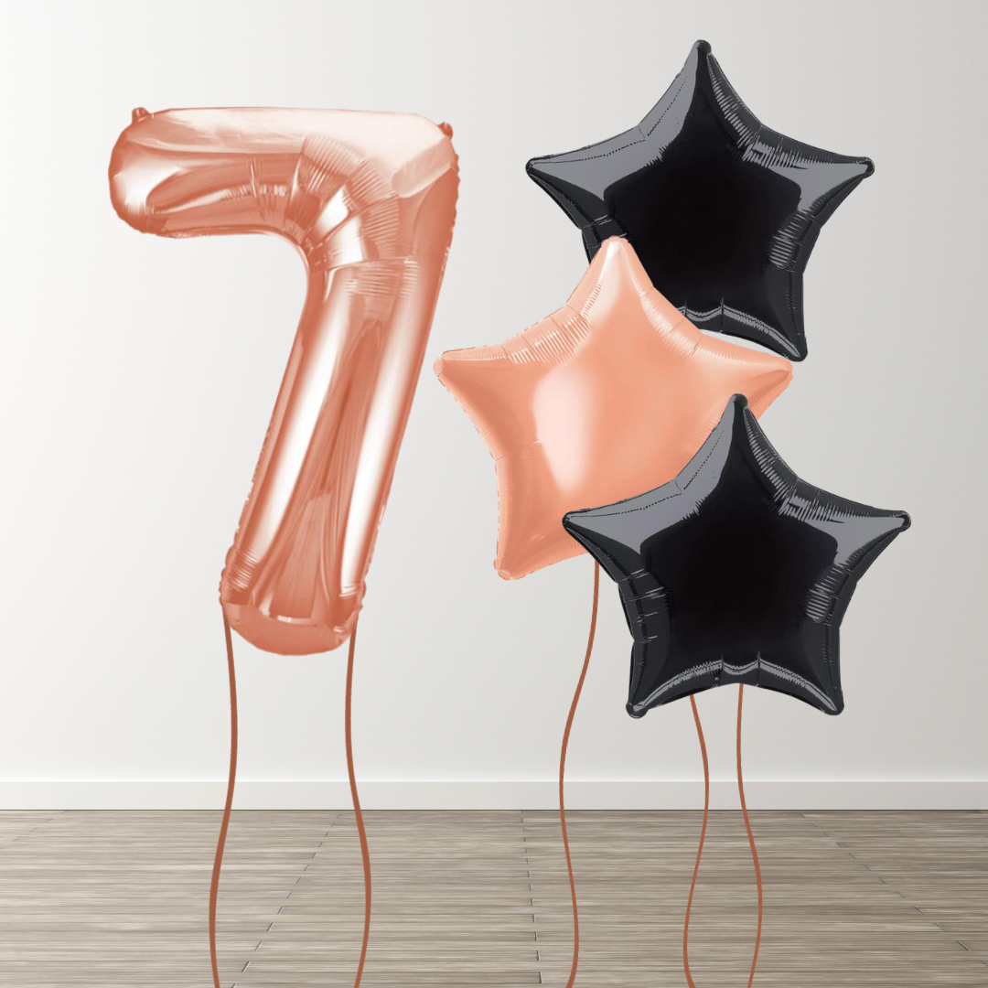 Rose Gold Foil Number Bunch
