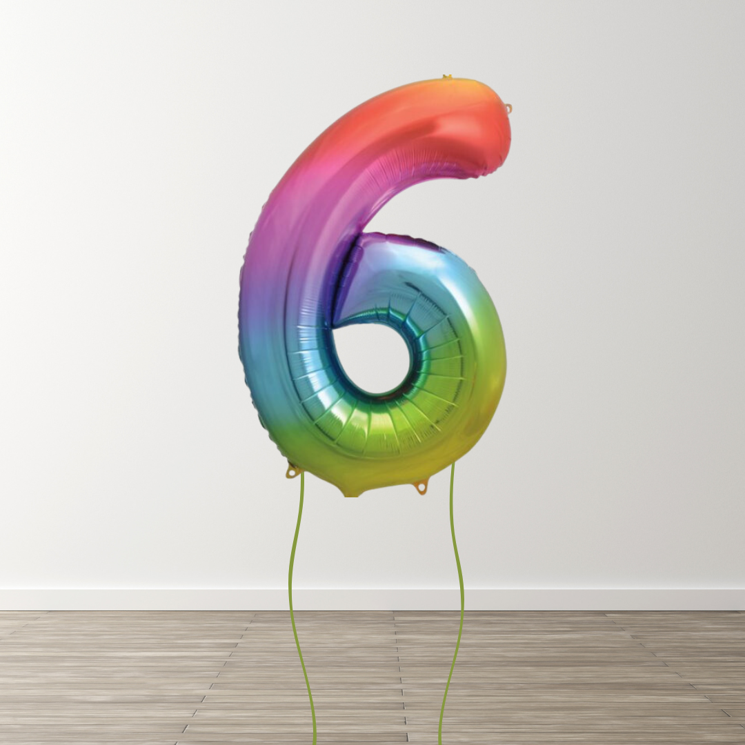 Rainbow Foil Number Balloons