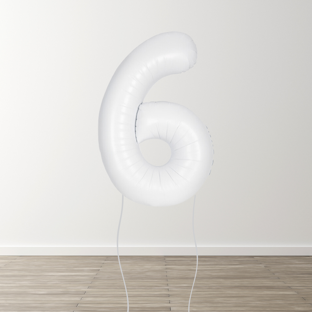 Matte White Foil Number Balloons