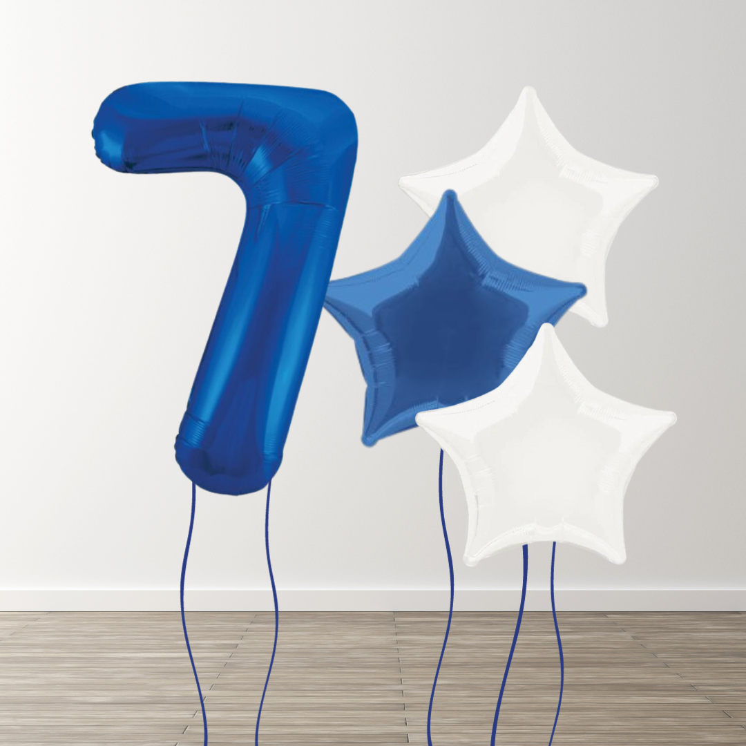 Blue Foil Number Bunch