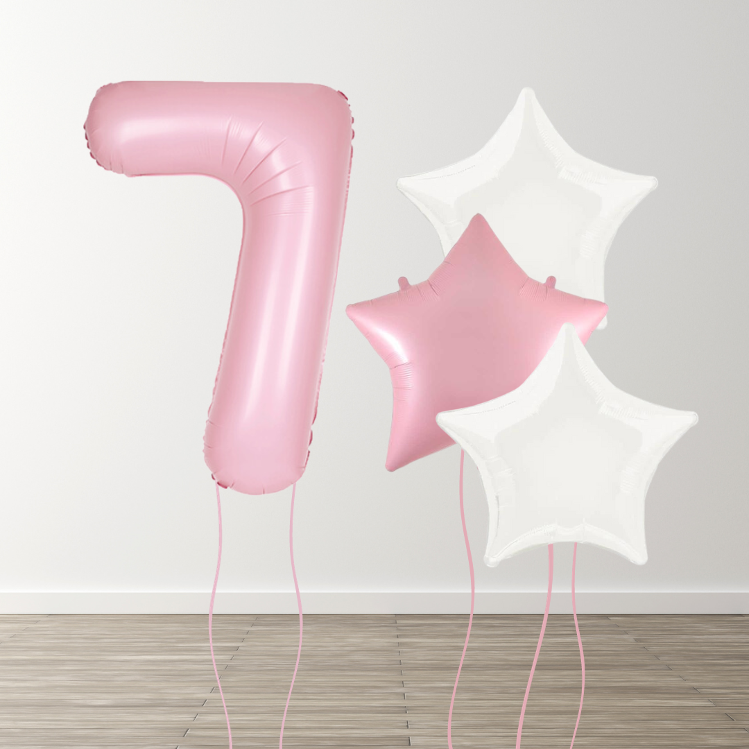 Matte Pink Foil Number Bunch