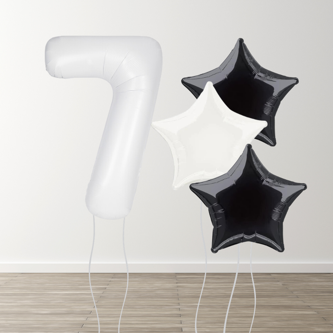 White Foil Number Bunch