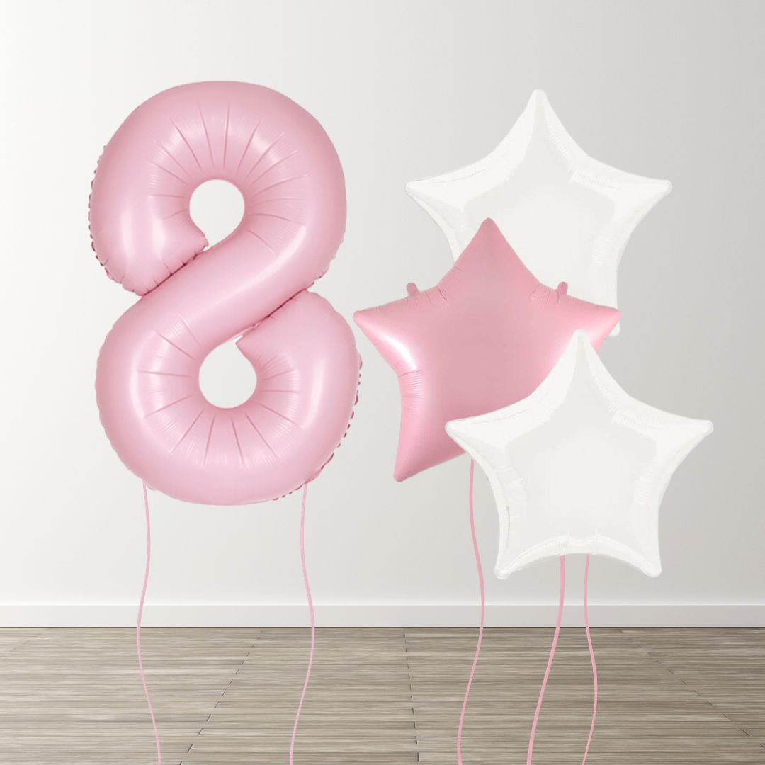 Matte Pink Foil Number Bunch