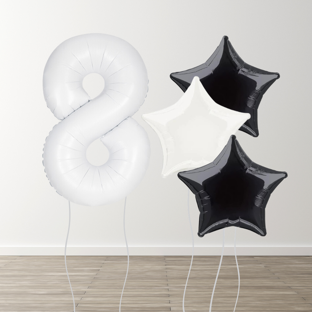 White Foil Number Bunch