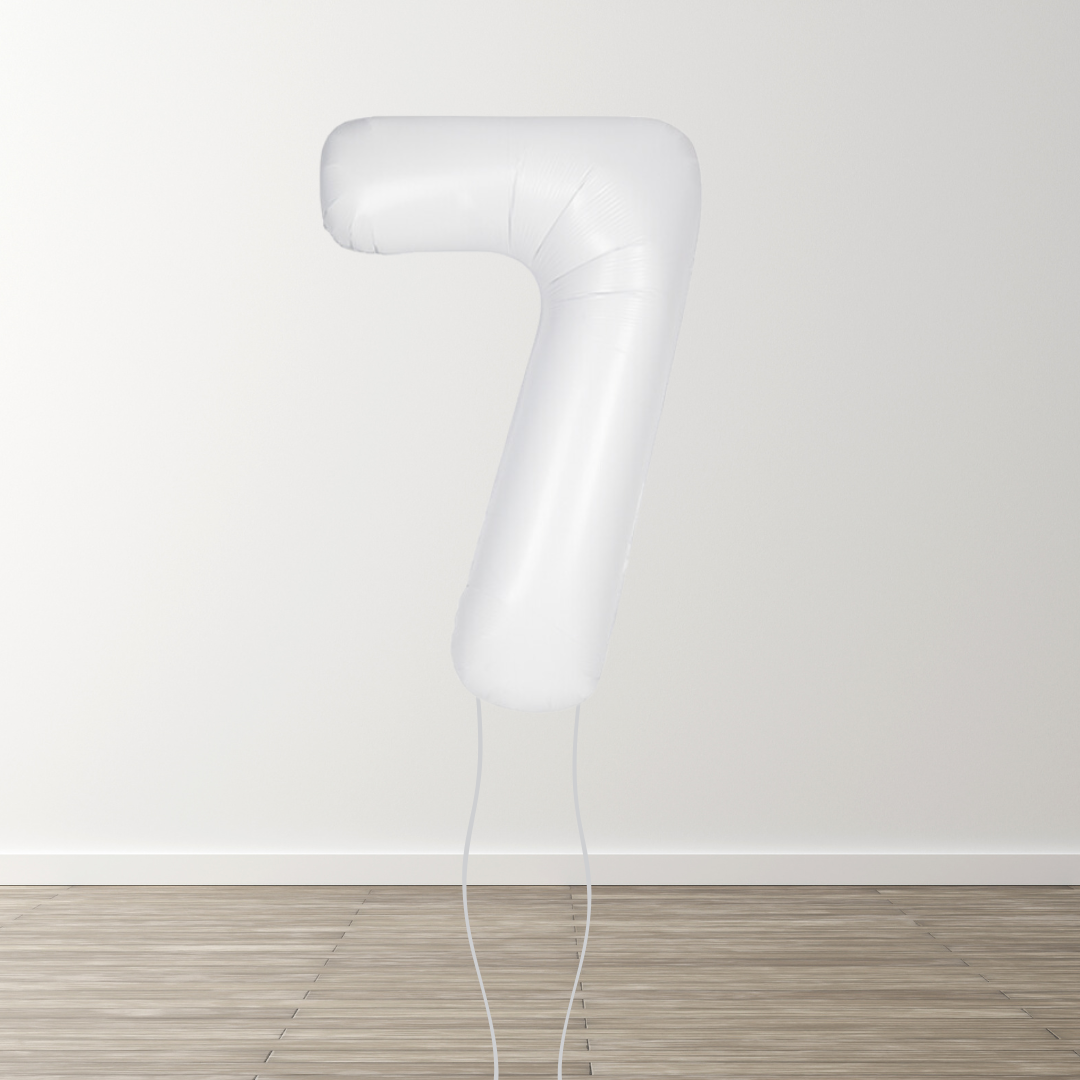 Matte White Foil Number Balloons