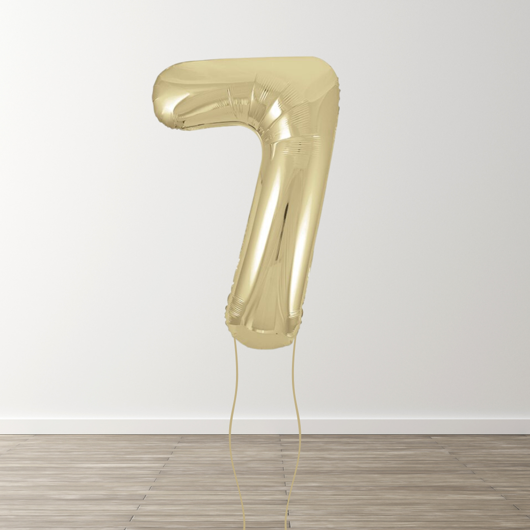 White Gold Foil Number Balloons
