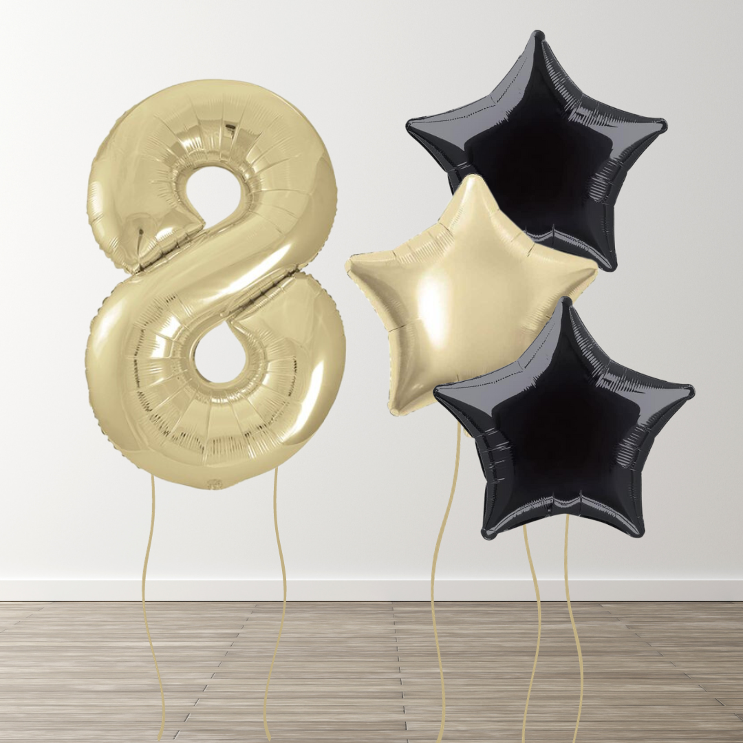 White Gold Foil Number Bunch