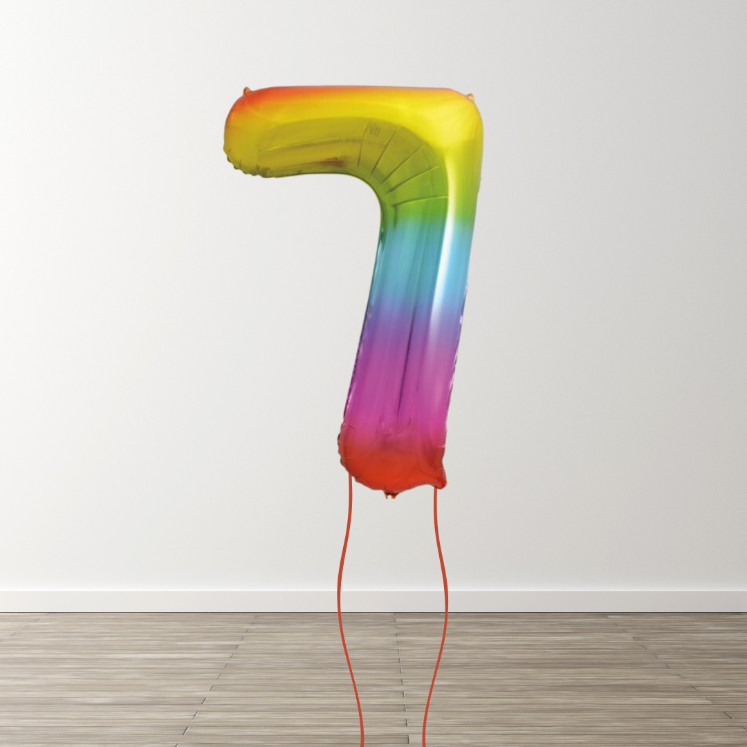 Rainbow Foil Number Balloons