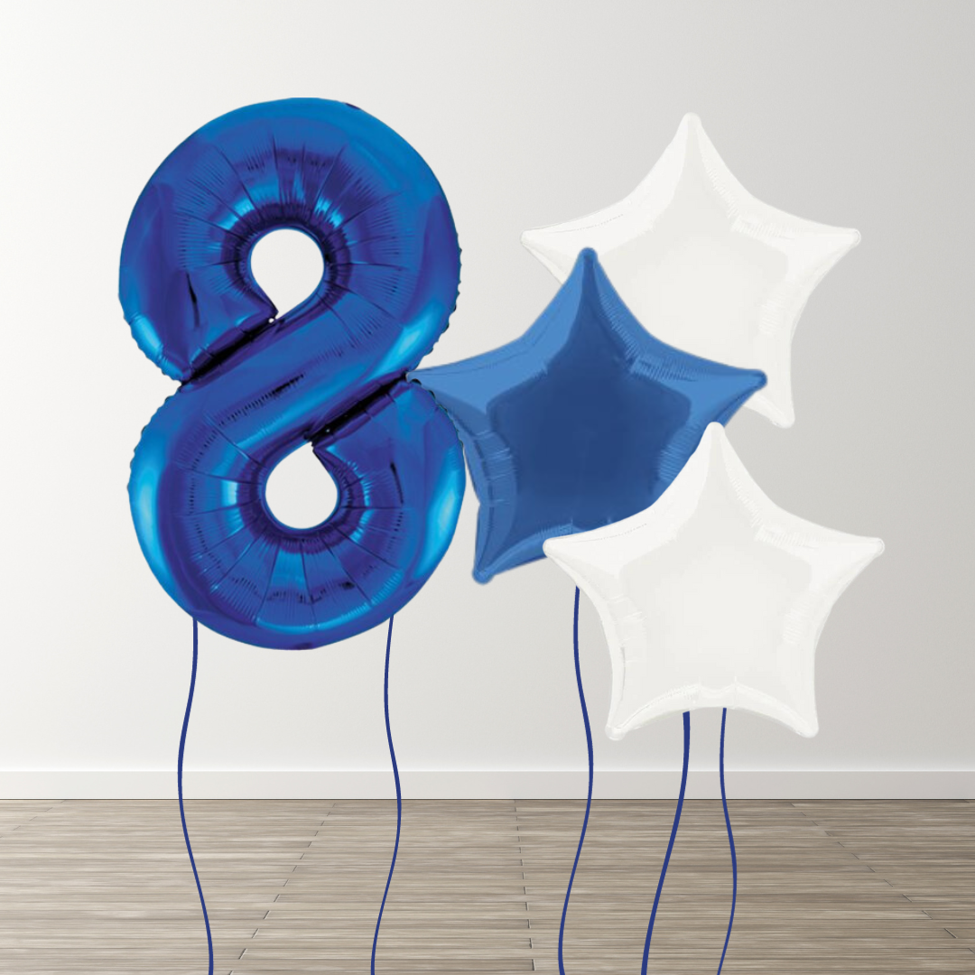 Blue Foil Number Bunch