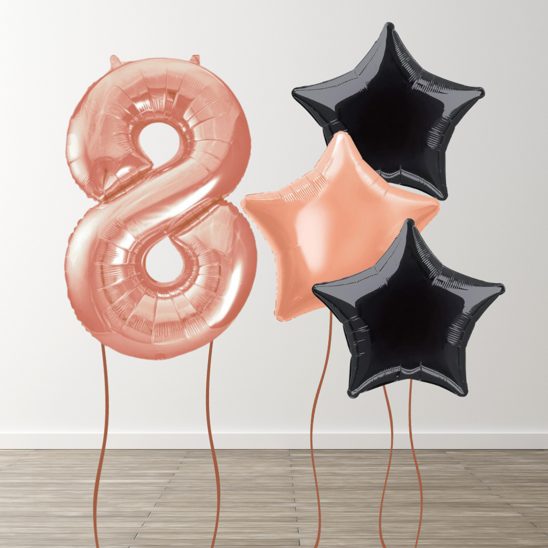Rose Gold Foil Number Bunch