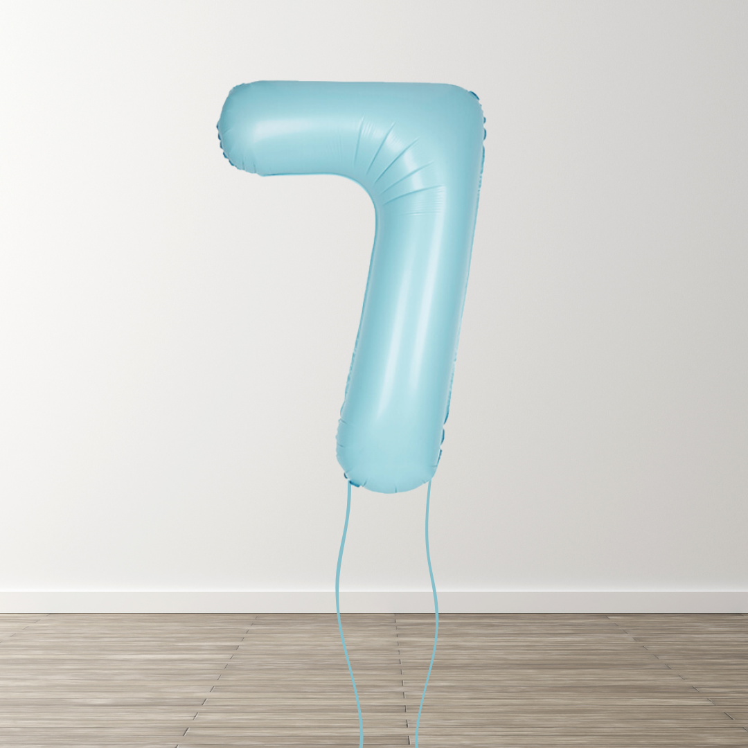 Matte Blue Foil Number Balloons