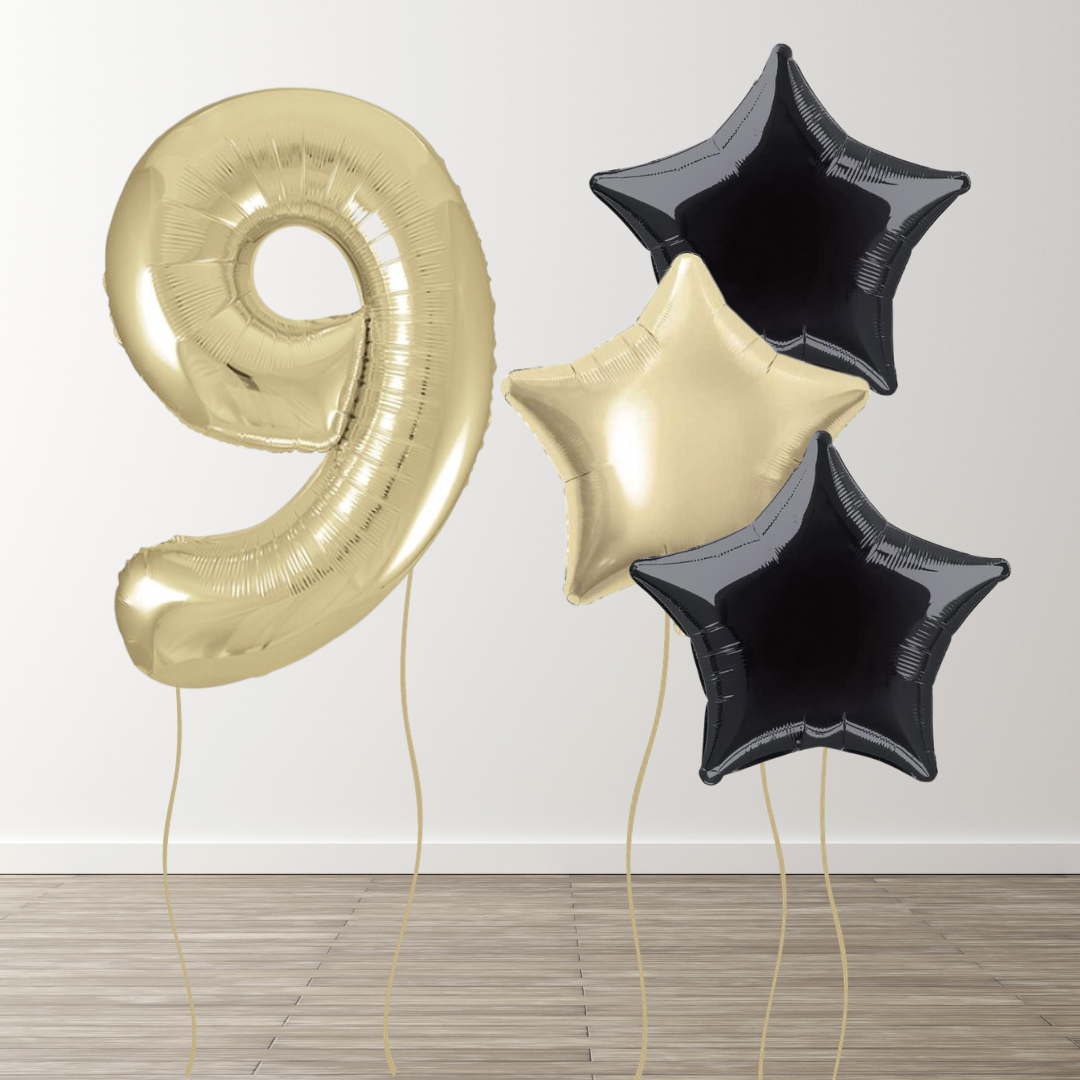 White Gold Foil Number Bunch