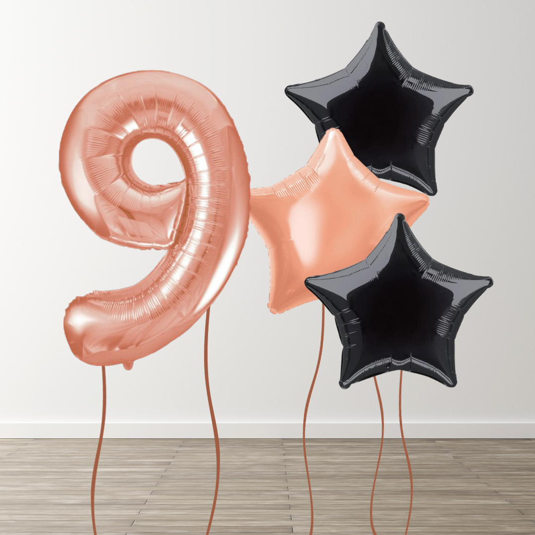 Rose Gold Foil Number Bunch