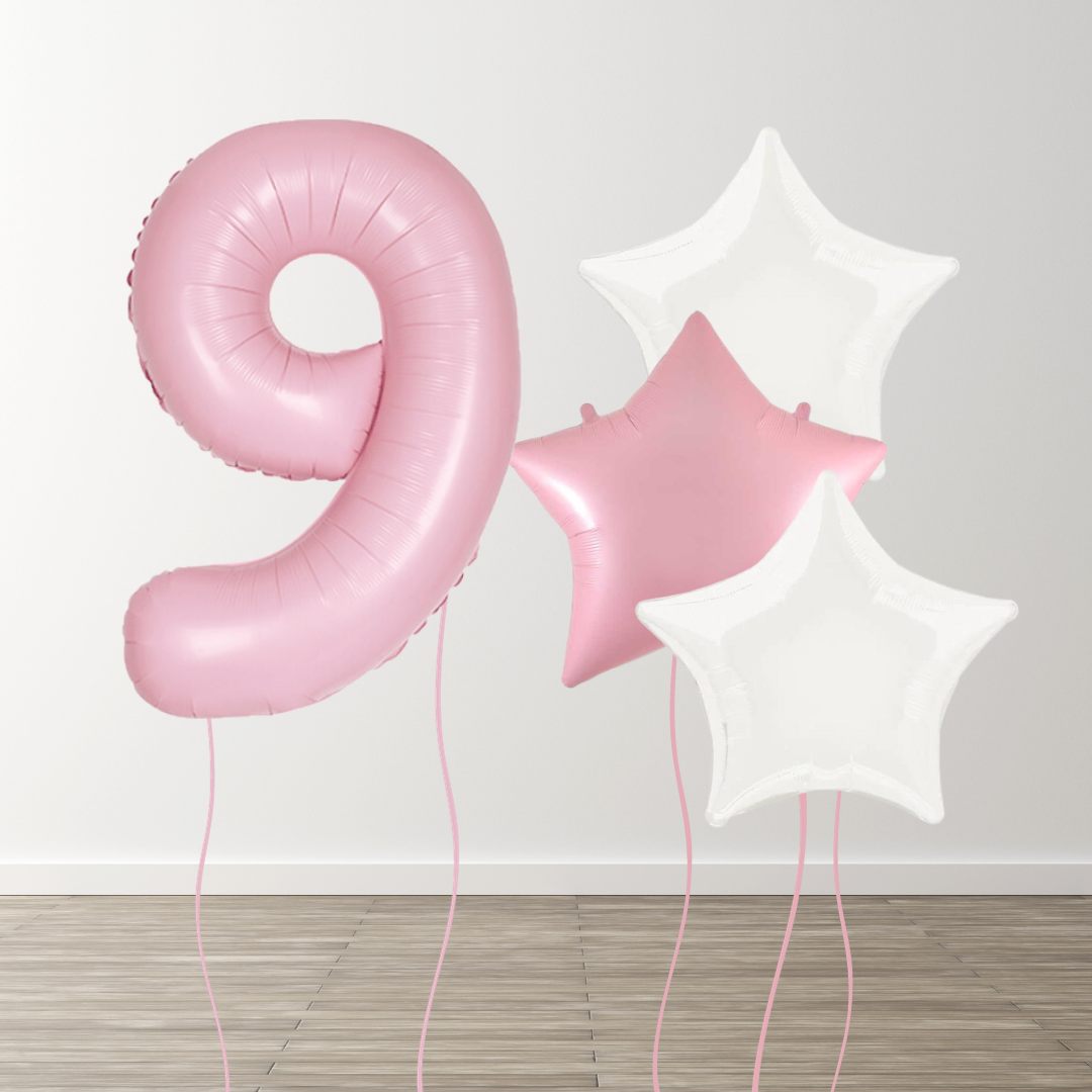Matte Pink Foil Number Bunch