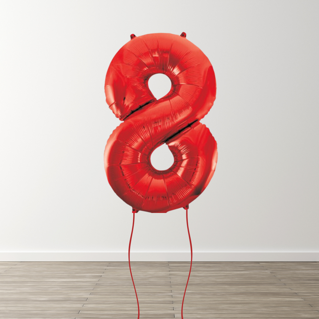 Red Foil Number Balloons