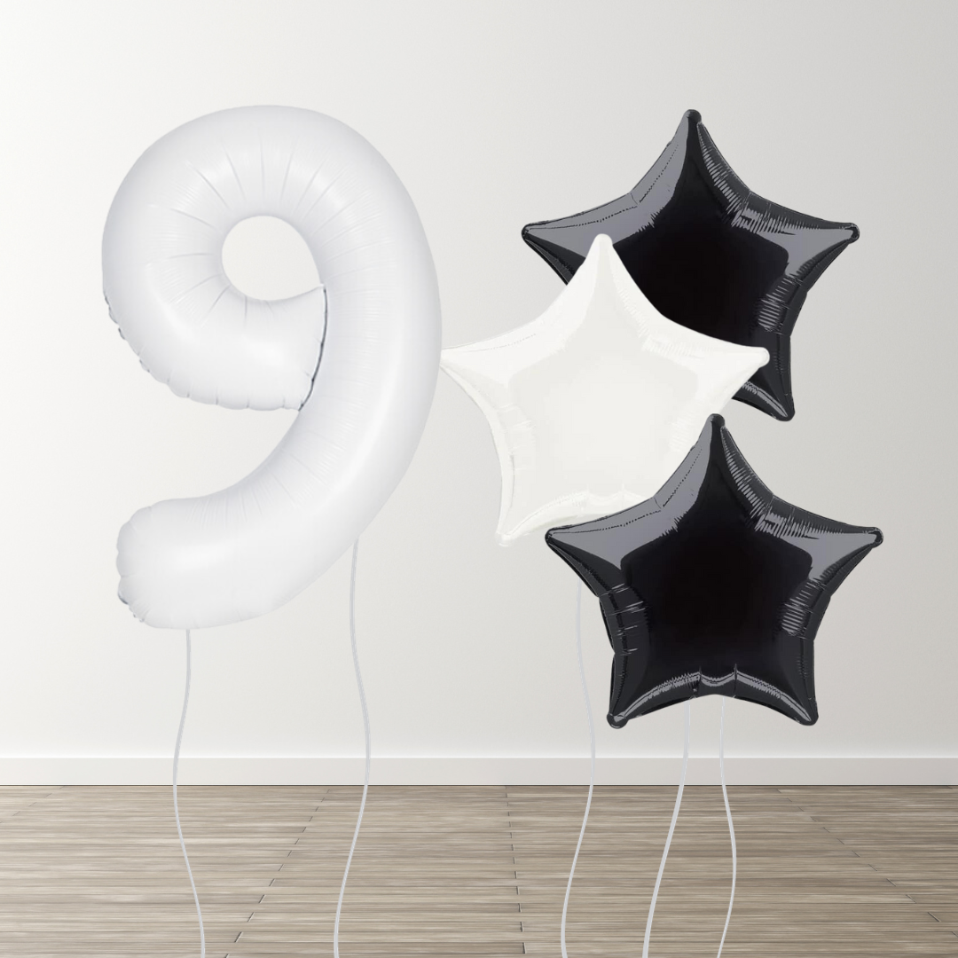 White Foil Number Bunch