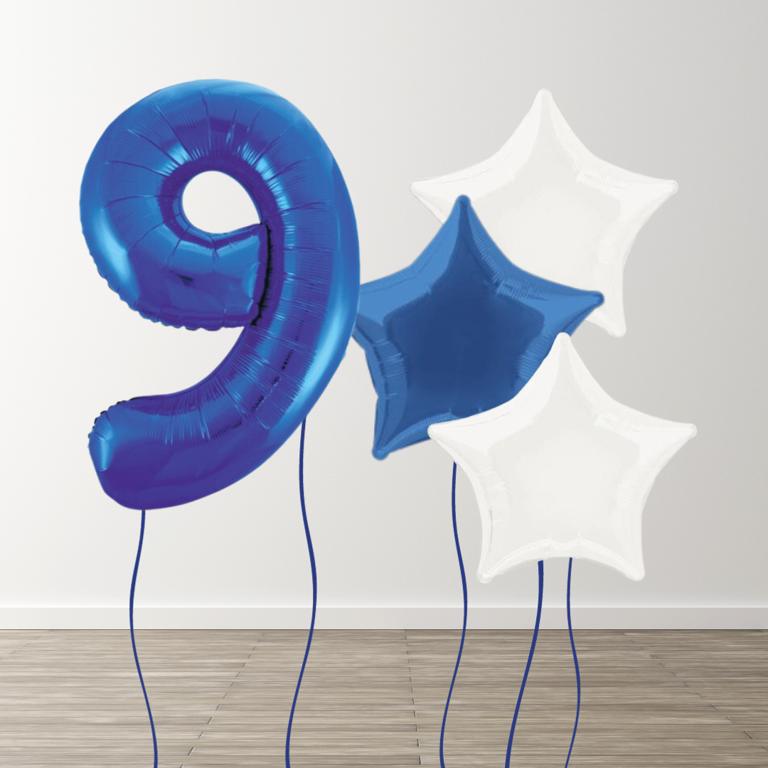 Blue Foil Number Bunch
