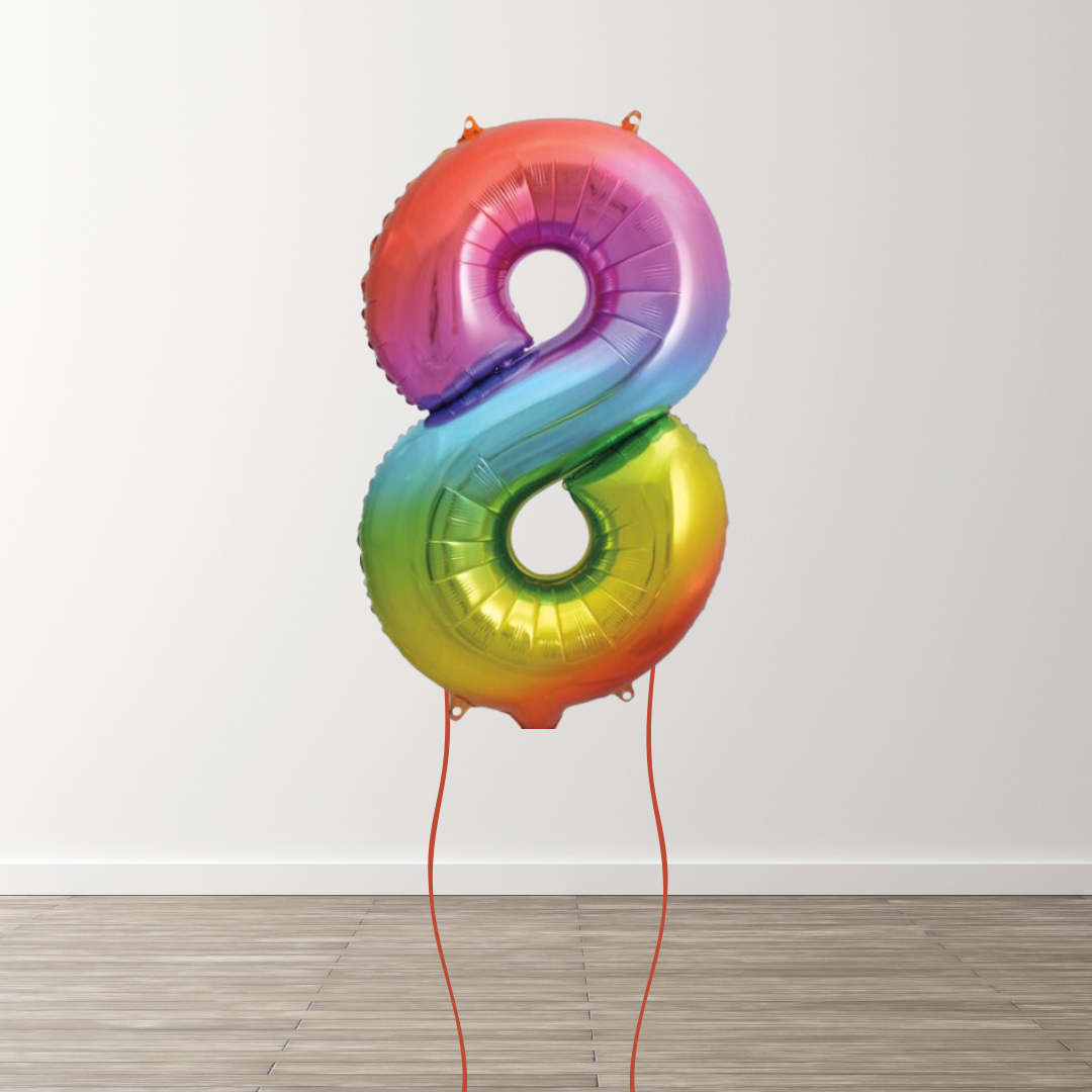 Rainbow Foil Number Balloons